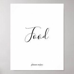 Poster Sinal de Mesa de Comida para Chá de Bebê Minimalis