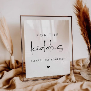 Poster Sinal de Mesa de Crianças para Casamento Moderno P