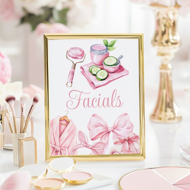 Poster Sinal de Mesa de Facial de Aniversário Rosa Festa  (Criador carregado)