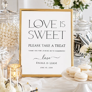 Poster Sinal de Mesa de Favor de Casamento Black Love is 