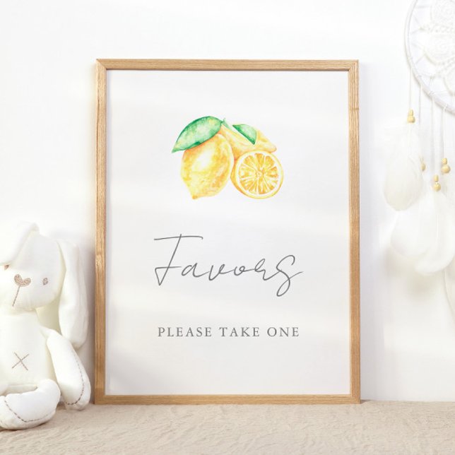 Poster Sinal de Mesa de Favor de Festa de Limão Leve Um (Criador carregado)