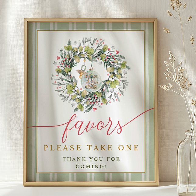 Poster Sinal de Mesa de Favorito de Chá de fraldas Pequen (Favors - Baby Shower Sign)