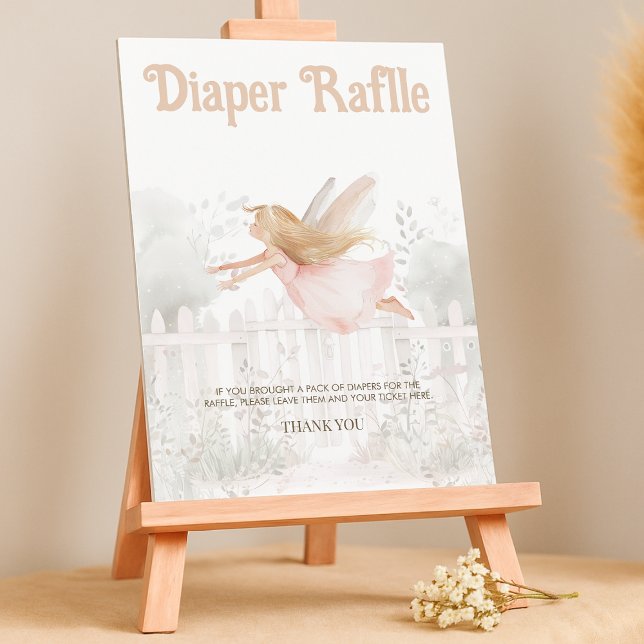 Poster Sinal de Mesa de Fralda de Fada Loura Raffle (Criador carregado)