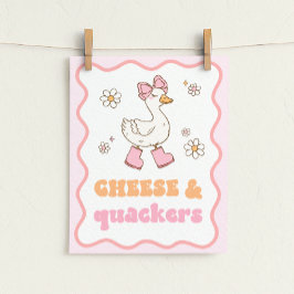 Poster Sinal de Mesa de Ganso Bobo Queijo & Quackers