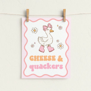 Poster Sinal de Mesa de Ganso Bobo Queijo & Quackers