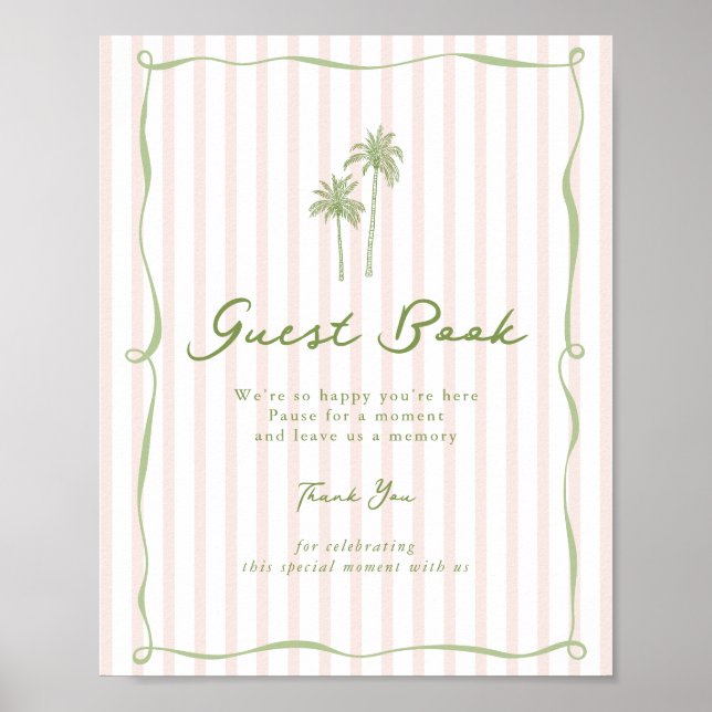 Poster Sinal de Mesa de Livro de Visitas de Casamento com (Frente)