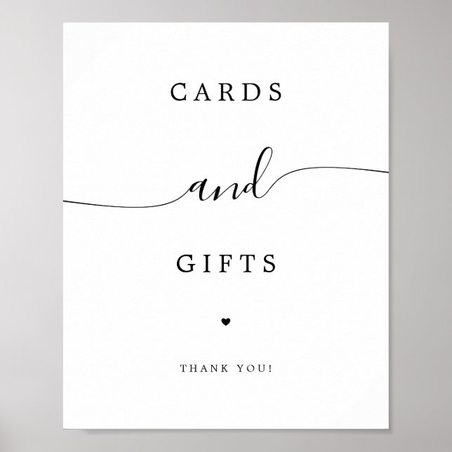 Poster Sinal de Mesa de Manuscritos e Presentes de Casame (Frente)