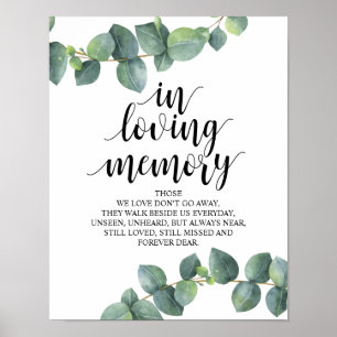 Poster Sinal de Mesa de Memória de Casamento com Caligraf
