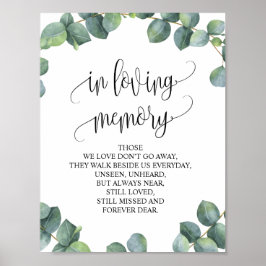 Poster Sinal de Mesa de Memória de Casamento em memória a