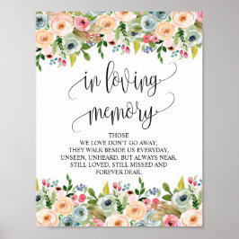 Poster Sinal de Mesa de Memória de Casamento em memória a