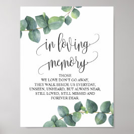 Poster Sinal de Mesa de Memória de Casamento em memória a