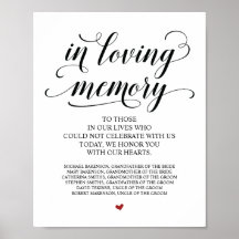 Sinal de Mesa de Memória em Nossos Corações em Mem