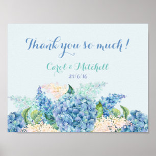 Poster Sinal de Mesa de Presente de Casamento Aquarela Ho
