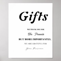 Sinal de Mesa de presente mínimo para Chá de panel