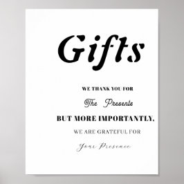 Poster Sinal de Mesa de presente mínimo para Chá de panel