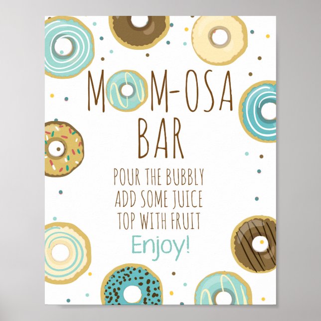 Poster Sinal de Mesa de Rosquinha de Bar Mimosa Mãe-osa (Frente)