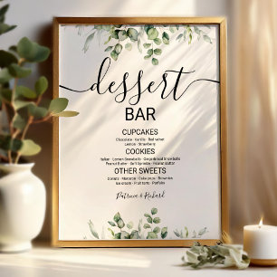 Poster Sinal de Mesa de Sobremesa de Casamento com Verdur