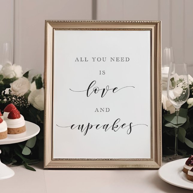 Poster Sinal de Mesa de Sobremesas de Casamento Amor e Cu (Criador carregado)