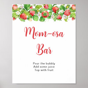 Poster Sinal de Mesa do Bar Mom-osa de Morango