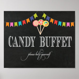 Poster Sinal de Mesa do Buffet Candy - 8x10 - Sinal de Ba