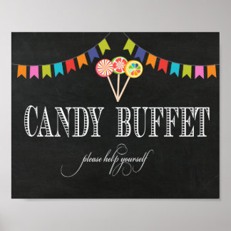 Poster Sinal de Mesa do Buffet Candy - 8x10 - Sinal de Ba