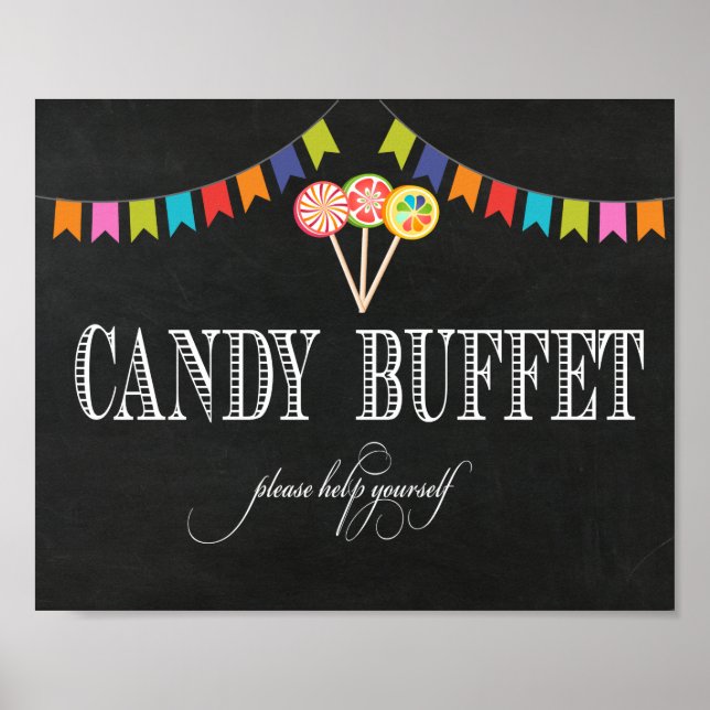 Poster Sinal de Mesa do Buffet Candy - 8x10 - Sinal de Ba (Frente)