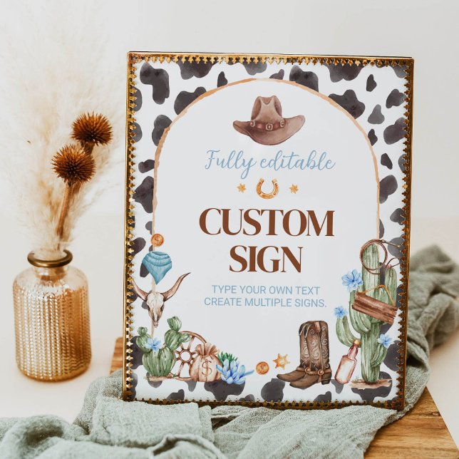 Poster Sinal de Mesa do Highland Cowboy (Criador carregado)