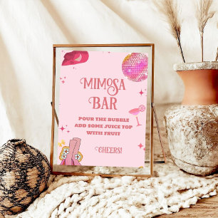 Poster Sinal de Mesa do último Rodeo Bachelorette Mimosa