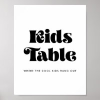 Sinal de mesa do Vintage Retro Script Kids