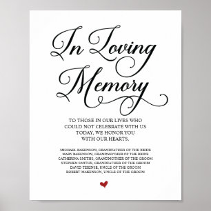 Poster Sinal de Mesa Memorial Na Nossa Memória Querida