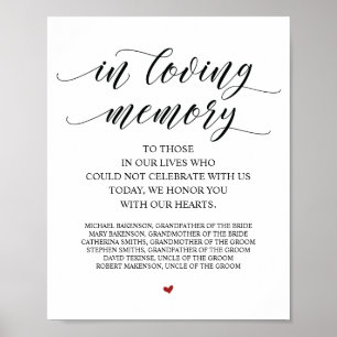 Poster Sinal de Mesa Memorial Na Nossa Memória Querida