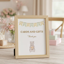 Sinal de Mesa para Chá de Bebê com Animais da Flor