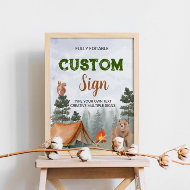 Poster Sinal de Mesa Personalizada da Floresta Woodland d (Criador carregado)