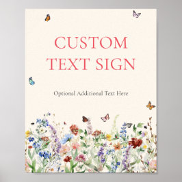 Poster Sinal de Mesa Personalizada de Casamento Floral Ru