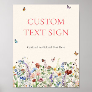 Poster Sinal de Mesa Personalizada de Casamento Floral Ru