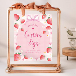 Poster Sinal de Mesa Personalizado de Aniversário de Mora