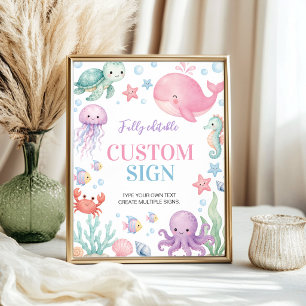 Poster Sinal de Mesa Personalizado para Festa de Aniversá