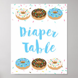 Poster Sinal de Mesa Rosquinha Azul fralda Sprinkle Sinal
