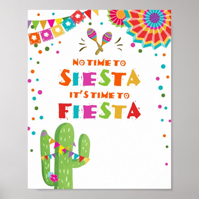Poster Sinal De Mesa Siesta Cactus Fiesta (Frente)