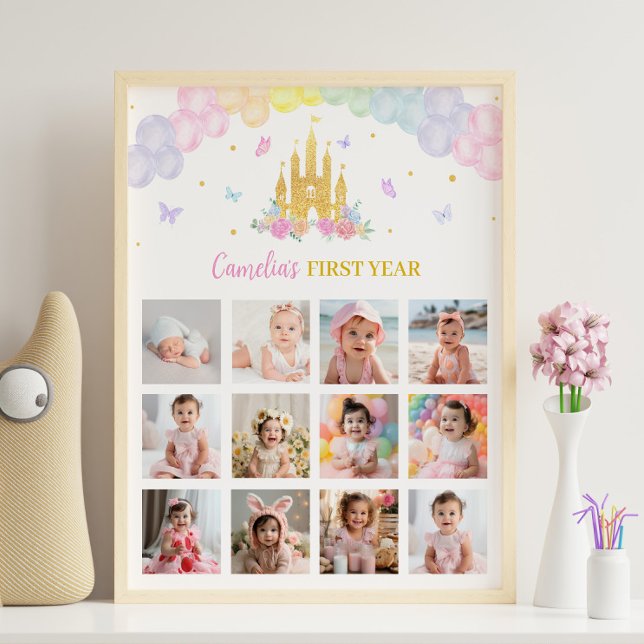 Poster Sinal de Milestone da Princesa de Aniversário, Dou (Criador carregado)