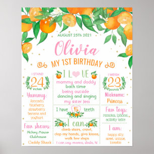 Poster Sinal de Milestone de Aniversário do Little Cutie