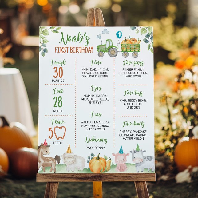 Poster Sinal de Milestone de Aniversário dos Animais da F (Criador carregado)