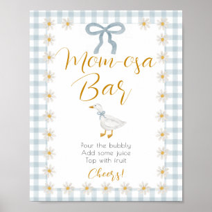 Poster Sinal de Mimosa para Chá de Bebê Silly Goose Blue