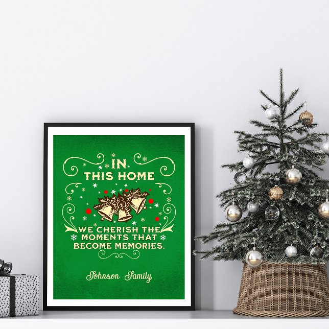 Poster Sinal de Natal da Família "Cherish the Moments" (Criador carregado)