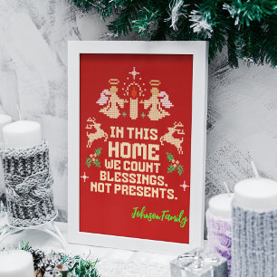 Poster Sinal de Natal da Família Personalizada Beneficia