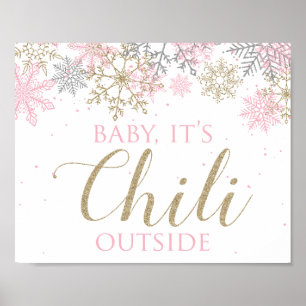 Poster Sinal de Natal ONEderland Bebê Está Chilli Lá Fora