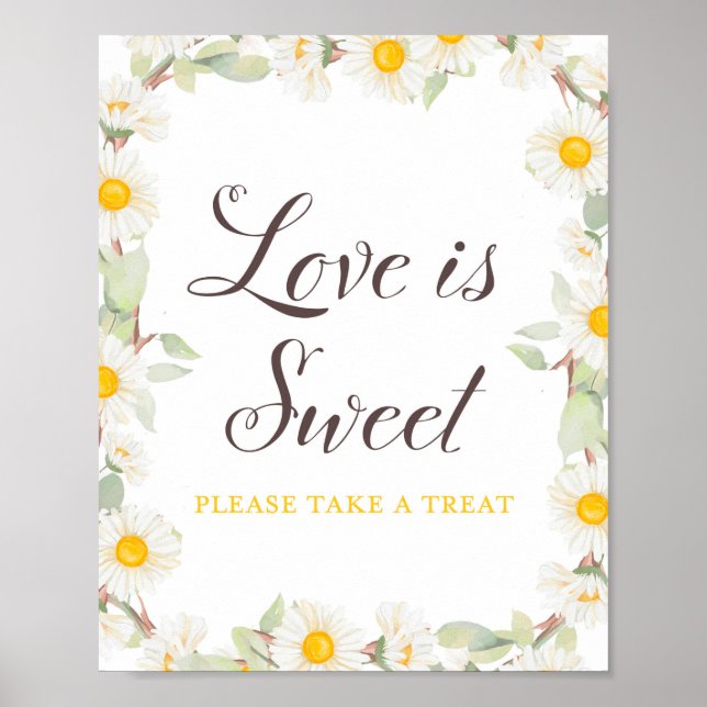 Poster Sinal de Noiva Tema Margarida de Primavera | Chá d (Frente)