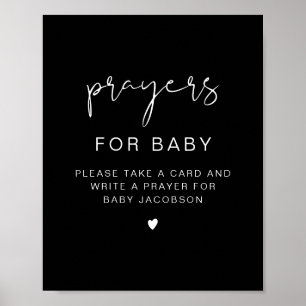 Poster Sinal de Orações para Bebê JOVI Edgy Black para Ch