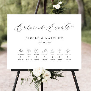Poster Sinal de Ordem de Casamento Elegante de Eventos co
