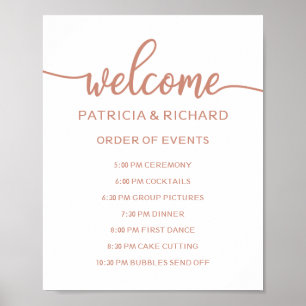 Poster Sinal de Ordem de Eventos de Casamento Caligrafia 